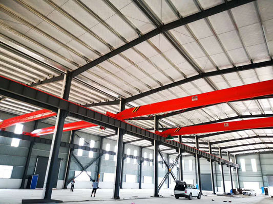 Prefab çelik yapısı atölyesi Q235B Q355B Büyük uzunluklu vinç hazır