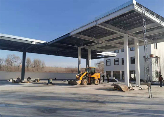 Prefabrik çelik gaz istasyonu binası Galvanizli PEB yapısı
