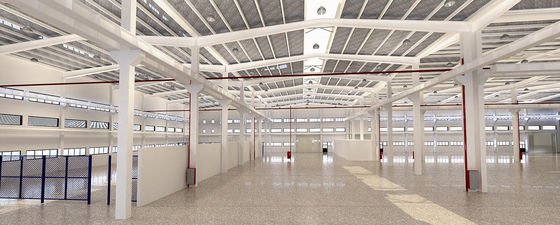 Boyalı Endüstriyel Prefabrikasyon / Ön mühendislik çelik yapısı Yapı Hafif Çelik Isıtma Atölyesi