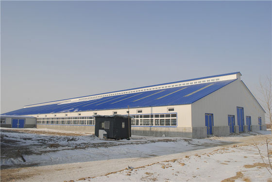 Atölye Geniş Açıklığı İçin Prefabrik Kulübe Binası Çok Seviyeli Çelik Yapı Deposu