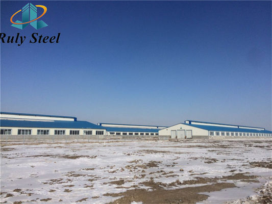 Prefabrik Endüstri Dalgalanmış Metal Çatı Ağır Hafif Yapısal Çelik Çerçeve İnşaat Depo