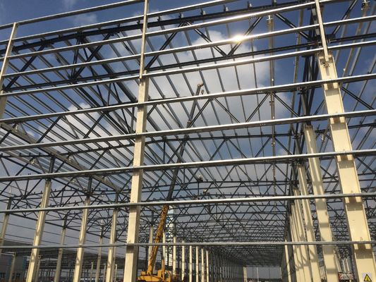 Prefabrik Çelik Çerçeve İnşaat Montajı Kolay Dalgalanmış Metal Bina Çelik Yapı Depo