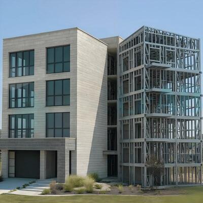 Çok katlı anti-seismik prefabrik bult bağlantılı çelik yapısı inşa edilmiş otel