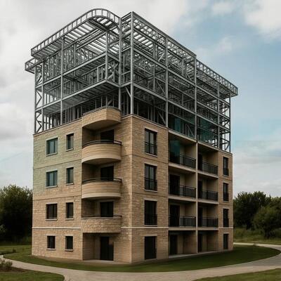 Çok katlı anti-seismik prefabrik bult bağlantılı çelik yapısı inşa edilmiş otel