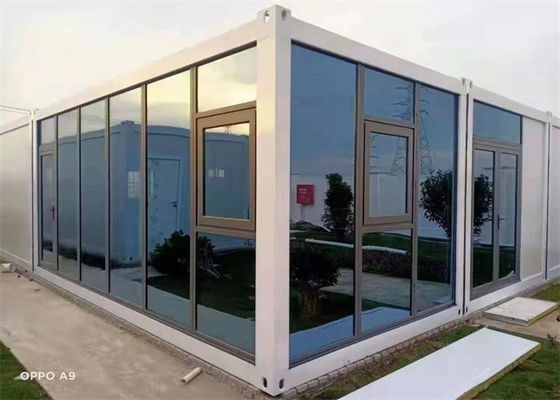 Cam Yün Panel Duvarları ile Galvanizli Prefab Konteyner Ev