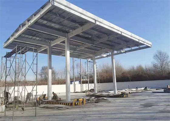 Prefabrik çelik gaz istasyonu binası Galvanizli PEB yapısı