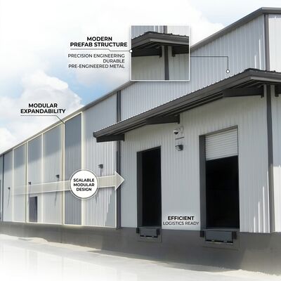 Paslanmaya karşı yüksek dayanıklı kolay montajlı prefabrik büyük çelik yapı depoları